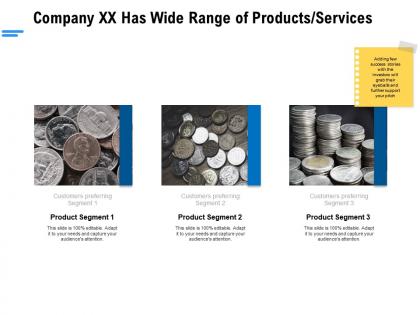 Company xx has wide range of products services ppt powerpoint backgrounds