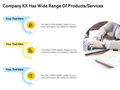 Company xx has wide range of products services slide ppt show format