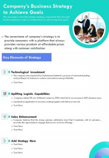 Companys business strategy to achieve goals template 40 report infographic ppt pdf document