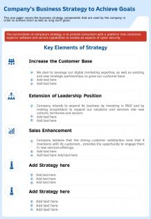 Companys business strategy to achieve goals template 68 presentation report infographic ppt pdf document