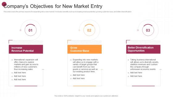 Companys Objectives For New Market Entry New Market Expansion Plan For Fashion Brand