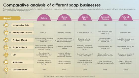 Comparative Analysis Of Different Soap Business Plan BP SS