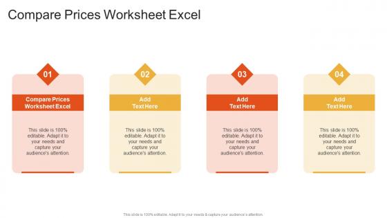 Compare Prices Worksheet Excel In Powerpoint And Google Slides Cpb
