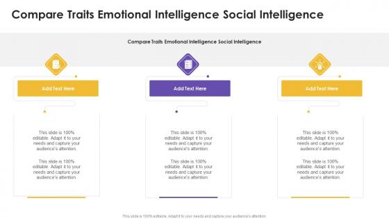 Compare Traits Emotional Intelligence Social Intelligence In Powerpoint And Google Slides Cpb