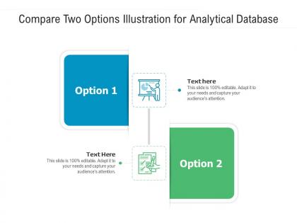 Compare two options illustration for analytical database infographic template