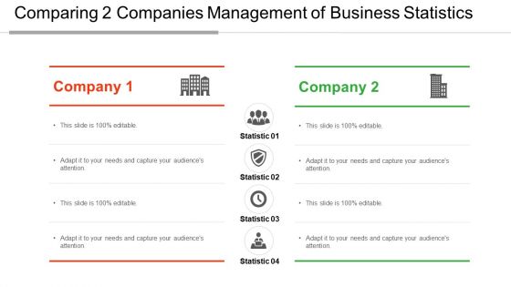 Comparing 2 companies management of business statistics ppt slides