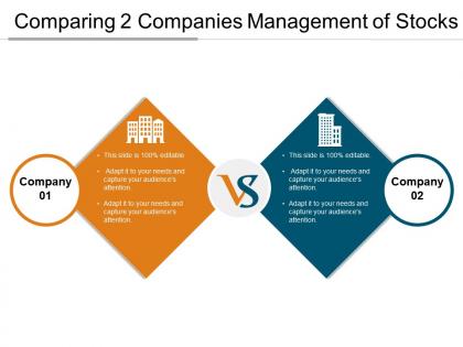Comparing 2 companies management of stocks ppt inspiration