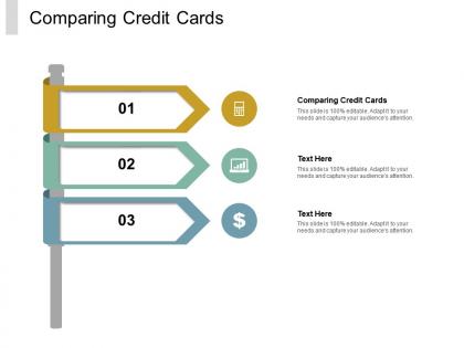 Comparing credit cards ppt powerpoint presentation icon graphic tips cpb
