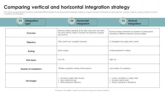Comparing Vertical And Business Diversification Through Different Integration Strategies Strategy SS V