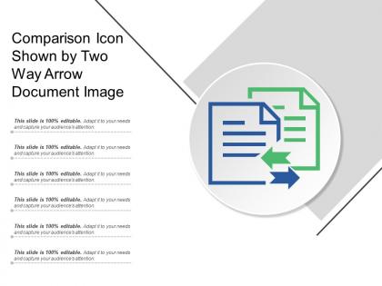 Comparison icon shown by two way arrow document image