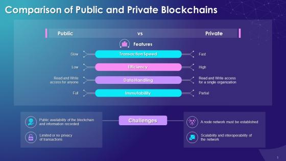 Comparison Of Public And Private Blockchains Training Ppt