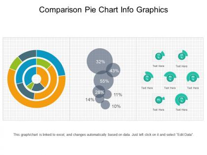 Comparison pie chart info graphics