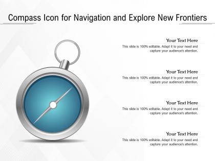 Compass icon for navigation and explore new frontiers