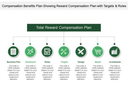 Compensation benefits plan showing reward compensation plan with targets and roles