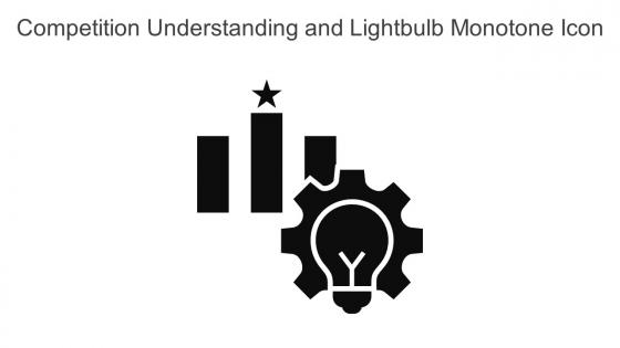Competition Understanding And Lightbulb Monotone Icon In Powerpoint Pptx Png And Editable Eps Format