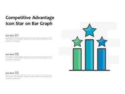 Competitive advantage icon star on bar graph