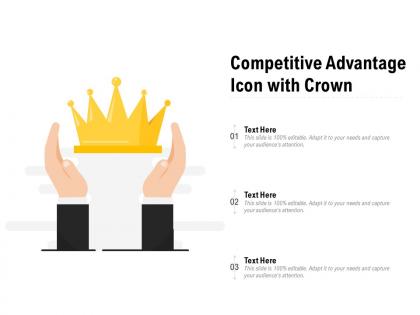 Competitive advantage icon with crown