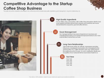 Competitive Advantage To The Startup Coffee Shop Business Master Plan Kick Start Coffee House