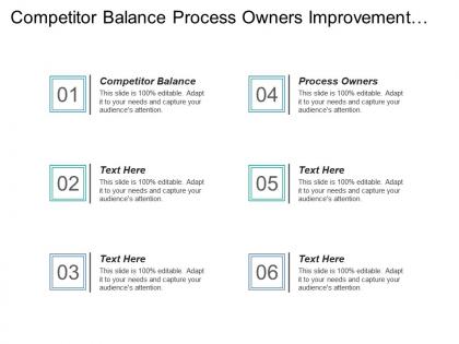 Competitor balance process owners improvement projects new capabilities