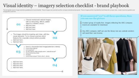 Complete Brand Marketing Playbook Visual Identity Imagery Selection Checklist Brand Playbook