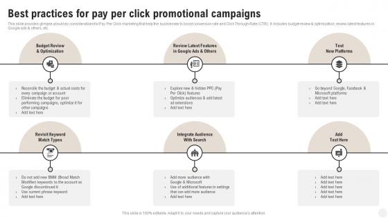 Complete Guide Of Pay Per Best Practices For Pay Per Click Promotional MKT SS V