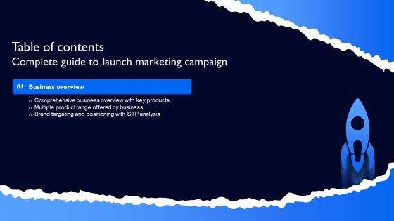 Complete Guide To Launch Marketing Campaign Table Of Contents Strategy SS V