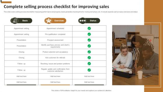 Complete Selling Process Checklist For Improving Sales