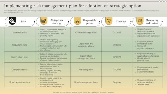 Complete Strategic Analysis Implementing Risk Management Plan For Adoption Strategy SS V