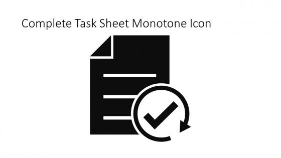 Complete Task Sheet Monotone Icon In Powerpoint Pptx Png And Editable Eps Format