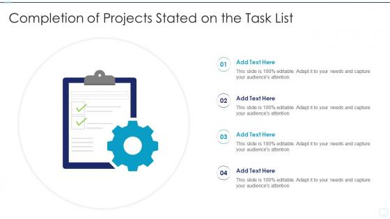 Completion Of Projects Stated On The Task List