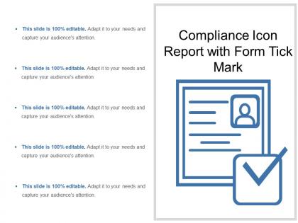Compliance icon report with form tick mark