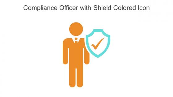 Compliance Officer With Shield Colored Icon In Powerpoint Pptx Png And Editable Eps Format