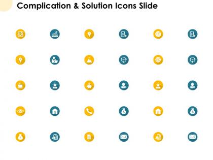 Complication and solution icons slide pillars ppt powerpoint presentation pictures gallery