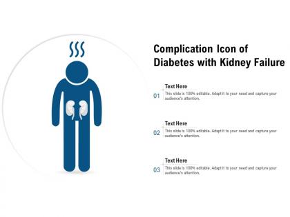 Complication icon of diabetes with kidney failure