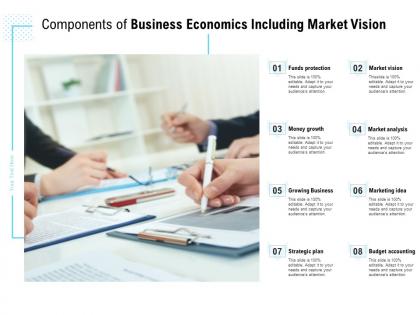 Components of business economics including market vision