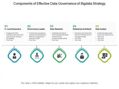 Components of effective data governance of bigdata strategy