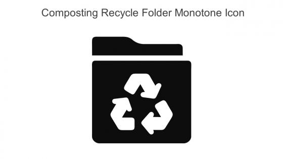 Composting Recycle Folder Monotone Icon In Powerpoint Pptx Png And Editable Eps Format