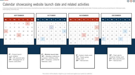 Comprehensive Guide For Digital Website Calendar Showcasing Website Launch Date And Related