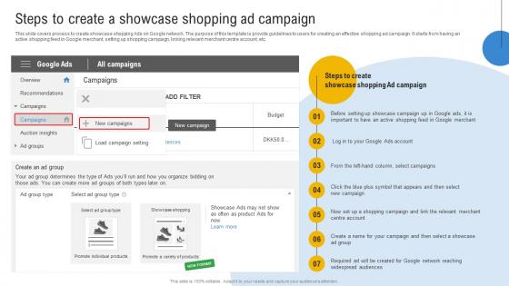 Comprehensive Guide To Google Steps To Create A Showcase Shopping Ad Campaign MKT SS V