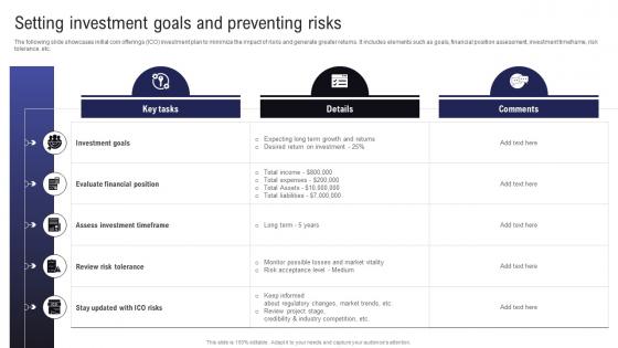 Comprehensive Guide To Raise Setting Investment Goals And Preventing Risks BCT SS