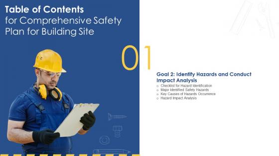 Comprehensive Safety Plan For Building Site For Table Of Contents Ppt Styles Background Images