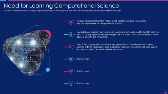 Computational science it need for learning computational science