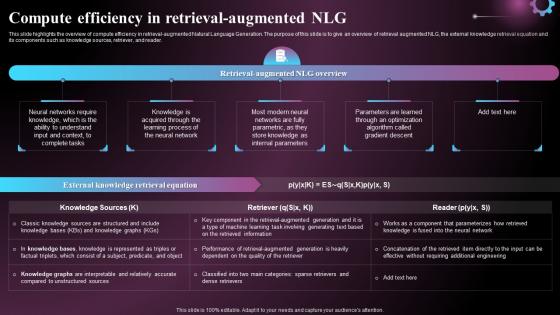 Compute Efficiency In Retrieval Augmented NLG Ppt Powerpoint Presentation File Tips