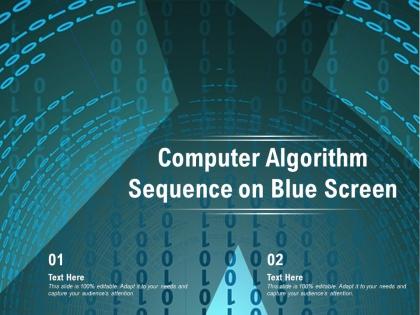 Computer algorithm sequence on blue screen