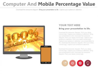 Computer and mobile with percentage value powerpoint slides