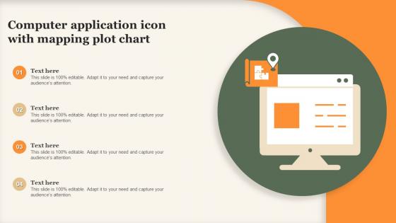 Computer Application Icon With Mapping Plot Chart