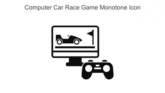 Computer Car Race Game Monotone Icon In Powerpoint Pptx Png And Editable Eps Format