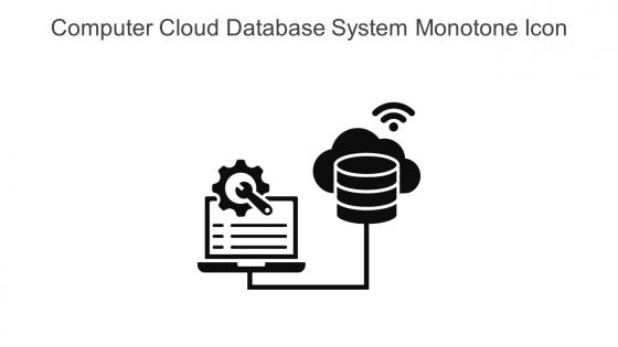 Computer Cloud Database System Monotone Icon In Powerpoint Pptx Png And Editable Eps Format
