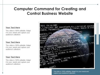 Computer command for creating and control business website