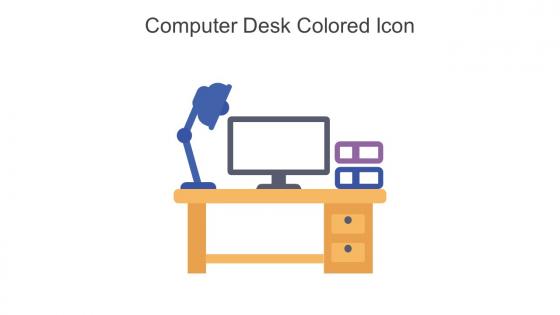 Computer Desk Colored Icon In Powerpoint Pptx Png And Editable Eps Format